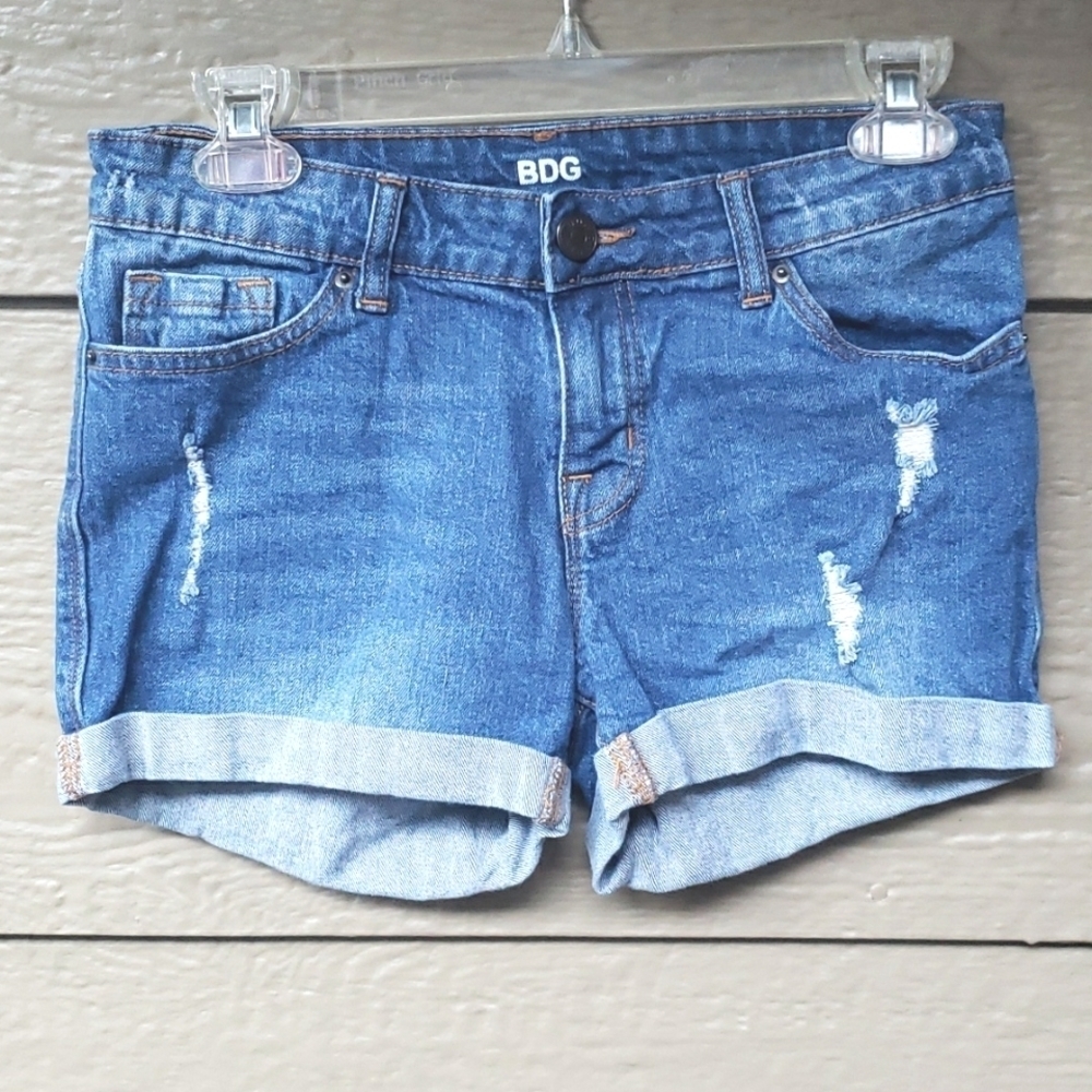 UO BDG Mid Rise Alexa 5 Pocket Shorts Blue 26W